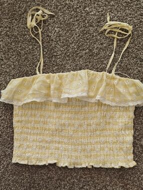 LoveShackFancyRenada Gingham Eyelet Top M